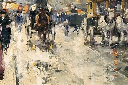 Фрагмент The Boulevard de la Madeleine under snow