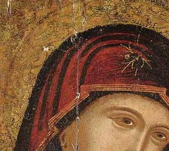 Фрагмент The Hodigitria Mother of God, ITALO-CRETAN, 17th century