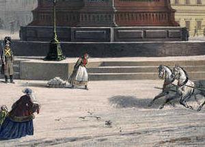 Фрагмент The monument to Nicholas I in St. Petersburg in the 19th century