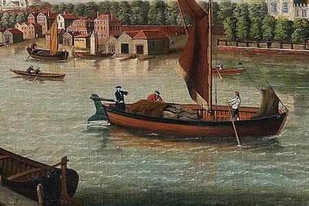 Фрагмент The Thames at Lambeth Palace with St Paul 39 s Cathedral and Westminster bridge beyond London