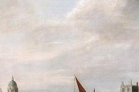 Фрагмент The Thames at Lambeth Palace with St Paul 39 s Cathedral and Westminster bridge beyond London