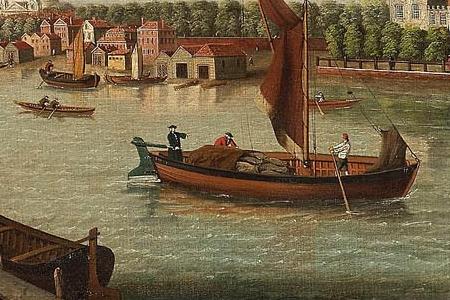 Фрагмент The Thames at Lambeth Palace with St Paul Cathedral and Westminster bridge beyond London