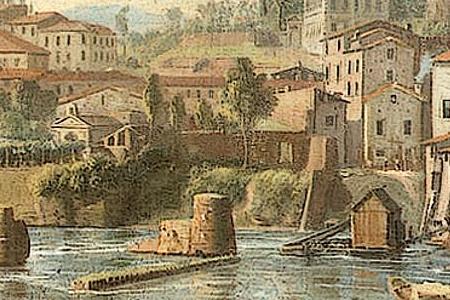 Фрагмент The Tiber beneath the bastions of the Castel Sant 39 Ang-slightly strengthened