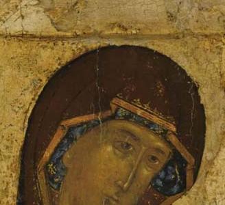 Фрагмент THE TIKHVIN MOTHER OF GOD POSSIBLY MOSCOW FIRST HALF OF 16TH CENTURY