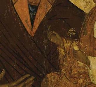 Фрагмент THE TIKHVIN MOTHER OF GOD POSSIBLY MOSCOW FIRST HALF OF 16TH CENTURY