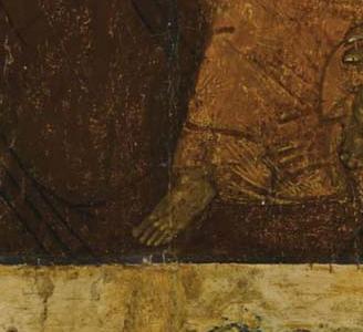 Фрагмент THE TIKHVIN MOTHER OF GOD POSSIBLY MOSCOW FIRST HALF OF 16TH CENTURY