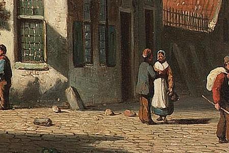 Фрагмент town view with figures