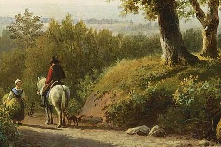 Фрагмент TRAVELLERS AND A SHEPHERD IN AN EXTENSIVE LANDSCAPE NEAR NIJMEGEN