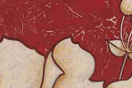 Фрагмент Цветок на красном 1