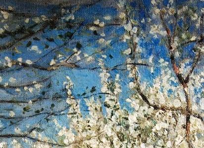 Фрагмент Цветущие яблони