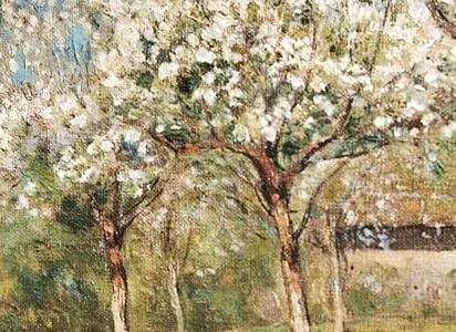 Фрагмент Цветущие яблони