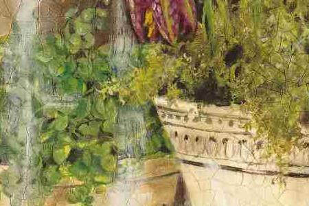 Фрагмент Цветы в белом горшочке