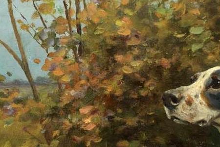 Фрагмент TWO ENGLISH SETTERS ON POINT