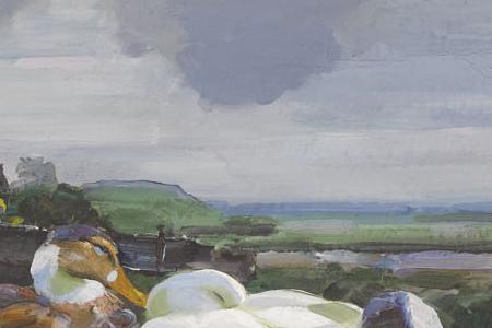 Фрагмент Утки на поле перед фермой