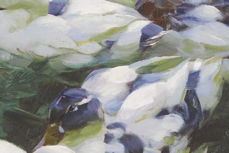 Фрагмент Утки на поле перед фермой