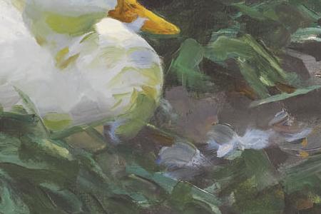 Фрагмент Утки на поле перед фермой