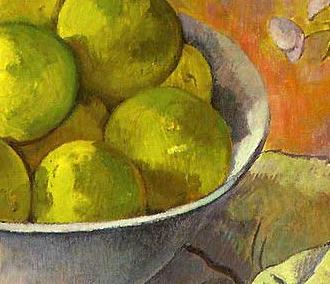 Фрагмент Ваза с яблоками на столе