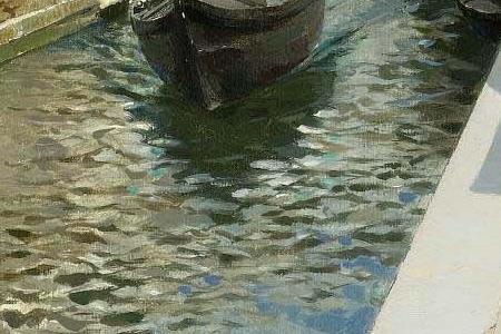 Фрагмент VENETIAN CANAL WITH THE CAMPANILE OF THE FRARI IN THE DISTANCE