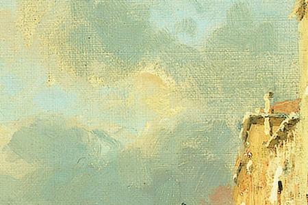 Фрагмент Venetian scene with Maria della Salute