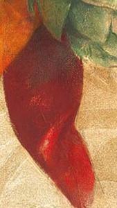 Фрагмент Вертикальная композиция Перец, Лук, Баклажан и прочее II