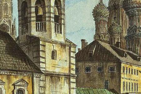 Фрагмент Вид храма Василия Блаженного от Москворецкой улицы