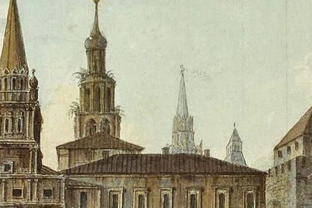 Фрагмент Вид на Воскресенские ворота и Неглинный мост от Тверской улицы