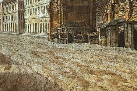 Фрагмент Вид церкви Никола Большой Крест на Ильинке