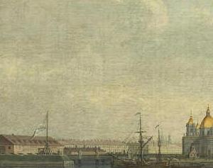 Фрагмент Вид Василеостровской набережной и Исаакиевского моста