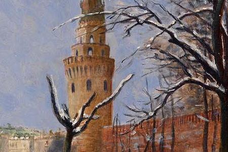 Фрагмент View of the Kremlin and Cathedral of Christ the Saviour in Winter