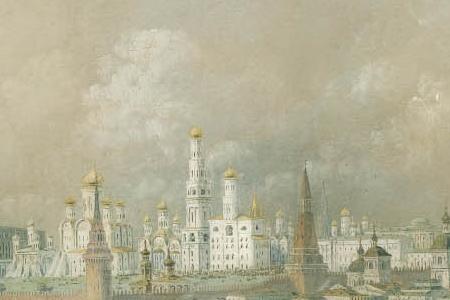 Фрагмент VIEW OF THE MOSCOW KREMLIN FROM USTINSKY BRIDGE