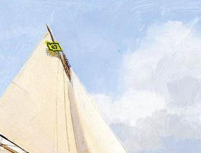 Фрагмент Vigilant, Britannia and Satanita from the shore, Cowes 1894; Vigilant and Britannia off Hunter