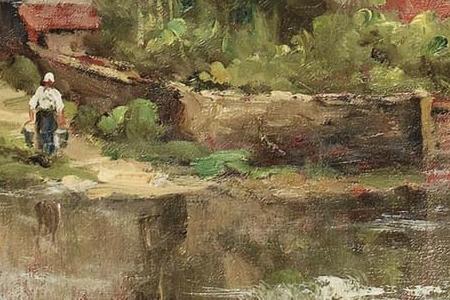 Фрагмент VILLAGE AU BORD DEUNE RIVIERE