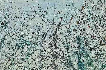 Фрагмент Wooded valley probably Bolton Woods Lovers in a woodland clearing a pair