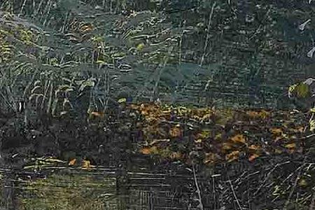 Фрагмент Wooded valley probably Bolton Woods Lovers in a woodland clearing a pair