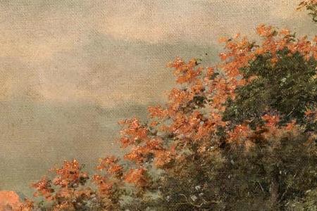 Фрагмент Закат в горах