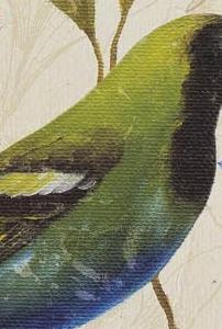 Фрагмент Зеленая птица в цветах