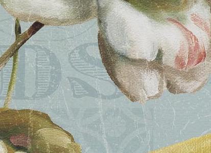 Фрагмент Желтая птичка с белой розой 2