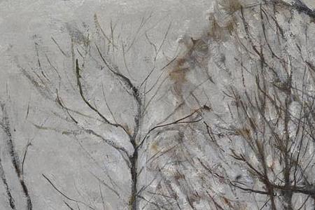 Фрагмент Зимний деревенский пейзаж