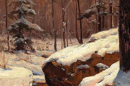 Фрагмент Зимний лесной пейзаж