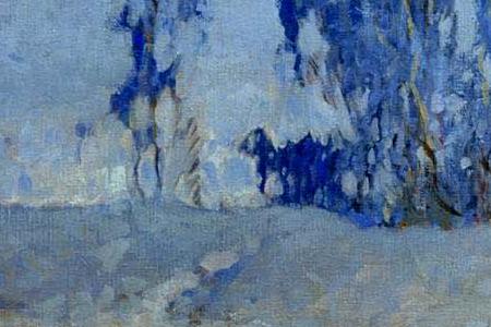 Фрагмент Зимний пейзаж с церковью