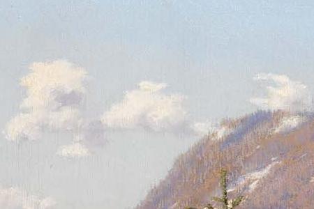 Фрагмент Зимний пейзаж в горах