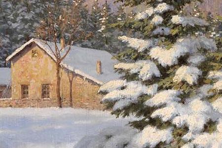 Фрагмент Зимний пейзаж в горах