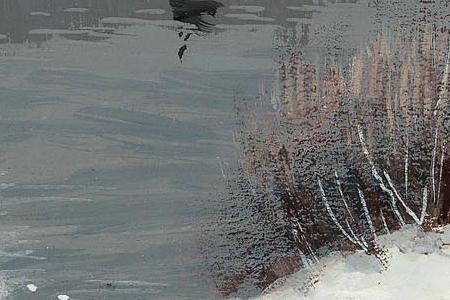 Фрагмент Зимний пейзаж вечером