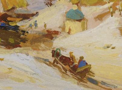 Фрагмент Зимняя сцена на Волге 2