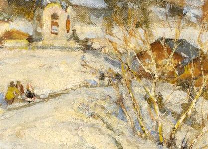 Фрагмент Зимняя сцена на Волге