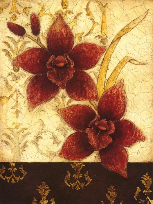 Декоративный цветы в золотых тонах II