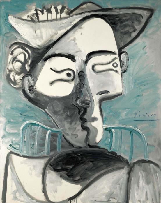 FEMME AU CHAPEAU ASSISE BUSTE