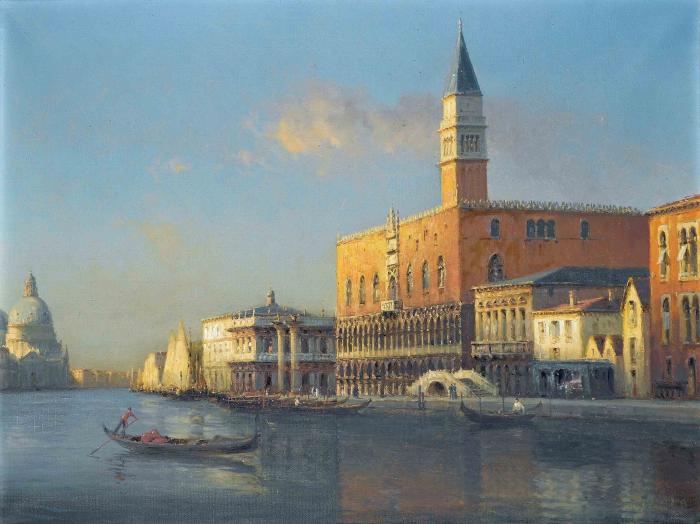 Gondolas on the Riva degli Schiavoni Venice