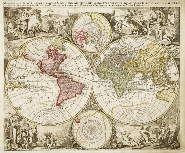 MAPPE-MONDE GEO-HYDROGRAPHIQUE OU DESCRIPTION GENERAL DU GLOBE