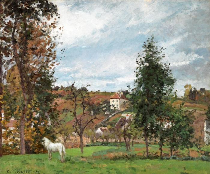 PAYSAGE AVEC CHEVAL BLANC